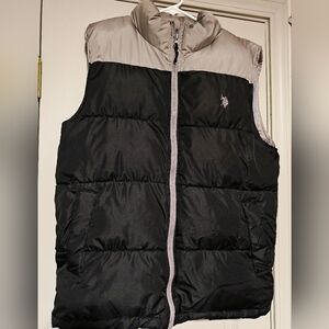 U.S. Polo Assn. Black and Gray Vest Jacket